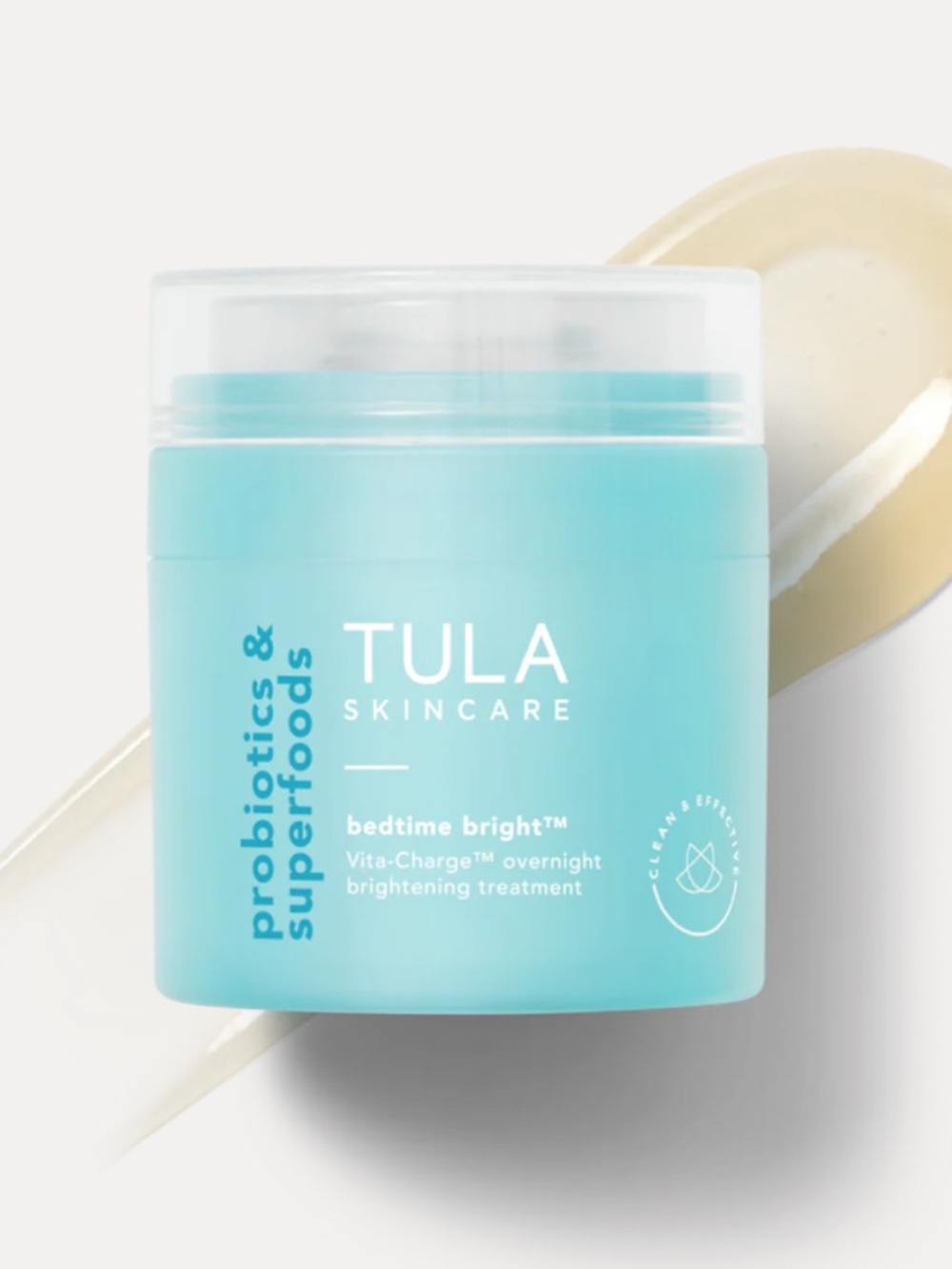 Tula Skincare Bedtime Bright Overnight Treatment - Aqua Blue Jar